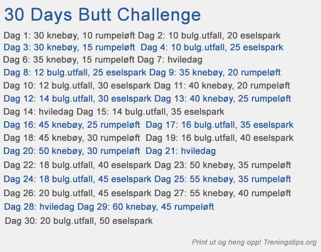 30 Days Butt Challenge